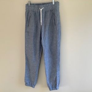 Athleta Linen Blue Jogger Sz 4 NWOT